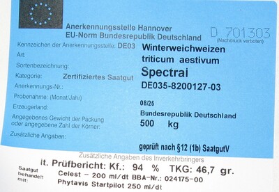 Etikett einer NOB-Partie für die aktuelle Aussaat - © Eric Preuß Etikett einer NOB-Partie für die aktuelle Aussaat